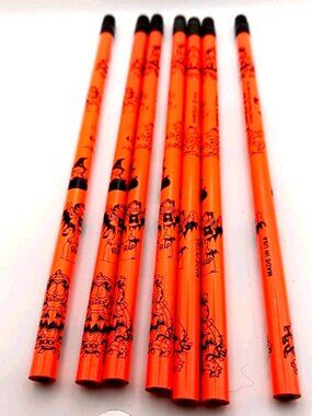 Vintage 1978 Garfield Halloween Pencils Lot of SEVEN  New -Unused Made In USA